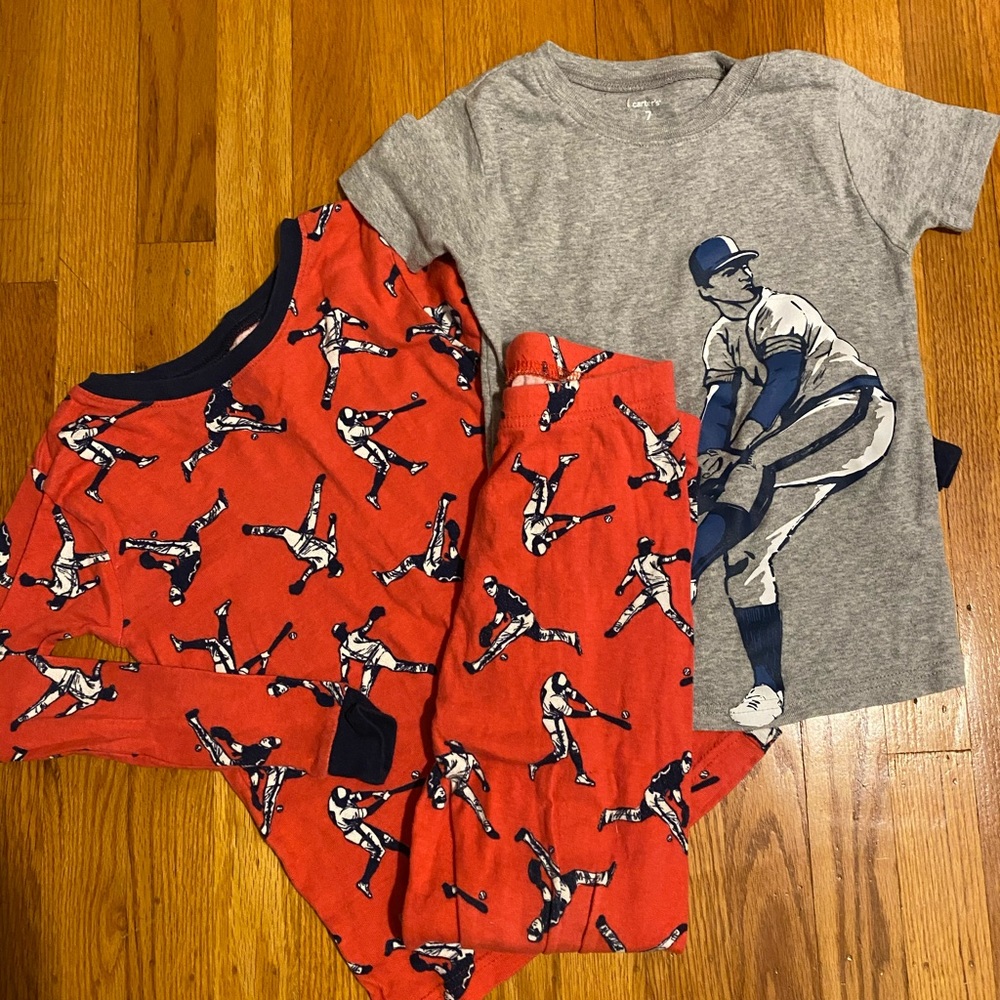 3 piece Carter’s Baseball Theme Pajamas